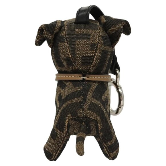 FENDI Zucca Canvas Charm Black Brown Auth ac3769 - Picture 6 of 16